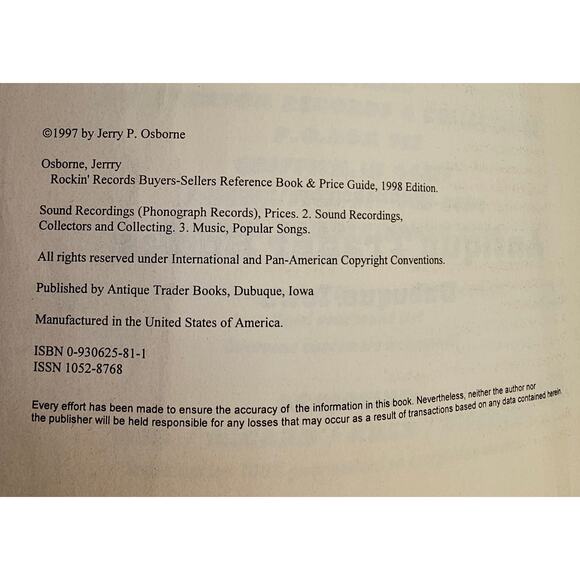 ROCKIN' RECORDS 1998 Edition LP Vinyl Paperback - Picture 8 of 10